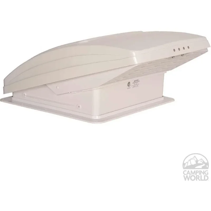 MaxxFan-ventilador Deluxe de 0007000K, ventilador con control remoto y tapa blanca, humo