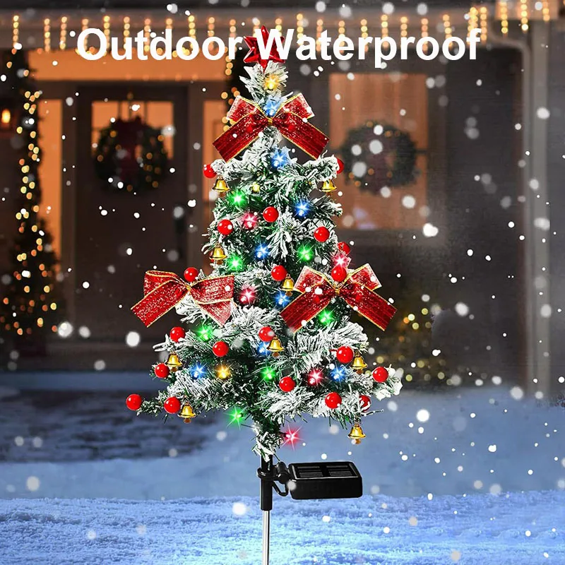 LED أضواء شجرة عيد الميلاد الشمسية ، الديكور في الهواء الطلق ، مصابيح الحديقة مقاوم للماء ، المسار ، حديقة ، ديكور الفناء ، هدايا عيد الميلاد