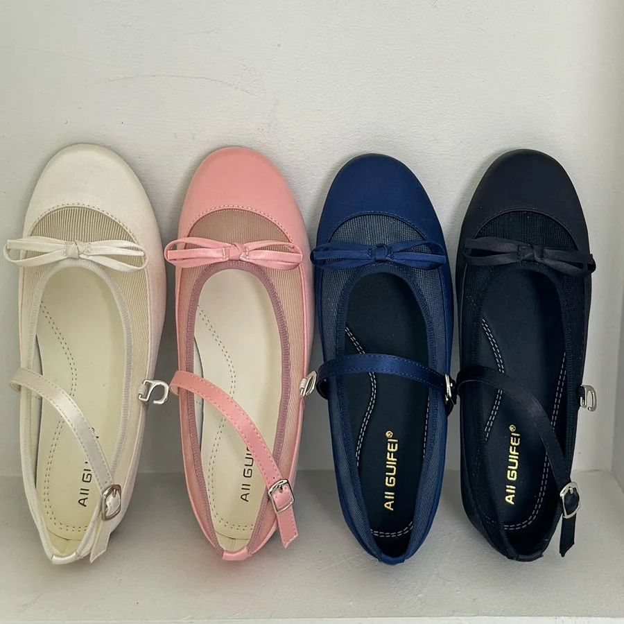 

Bailamos Women Flats Fashion Round Toe Shallow Slip On Ladies Elegant Ballerinas Shoes Casual Dress Ballet Shoes Mujer