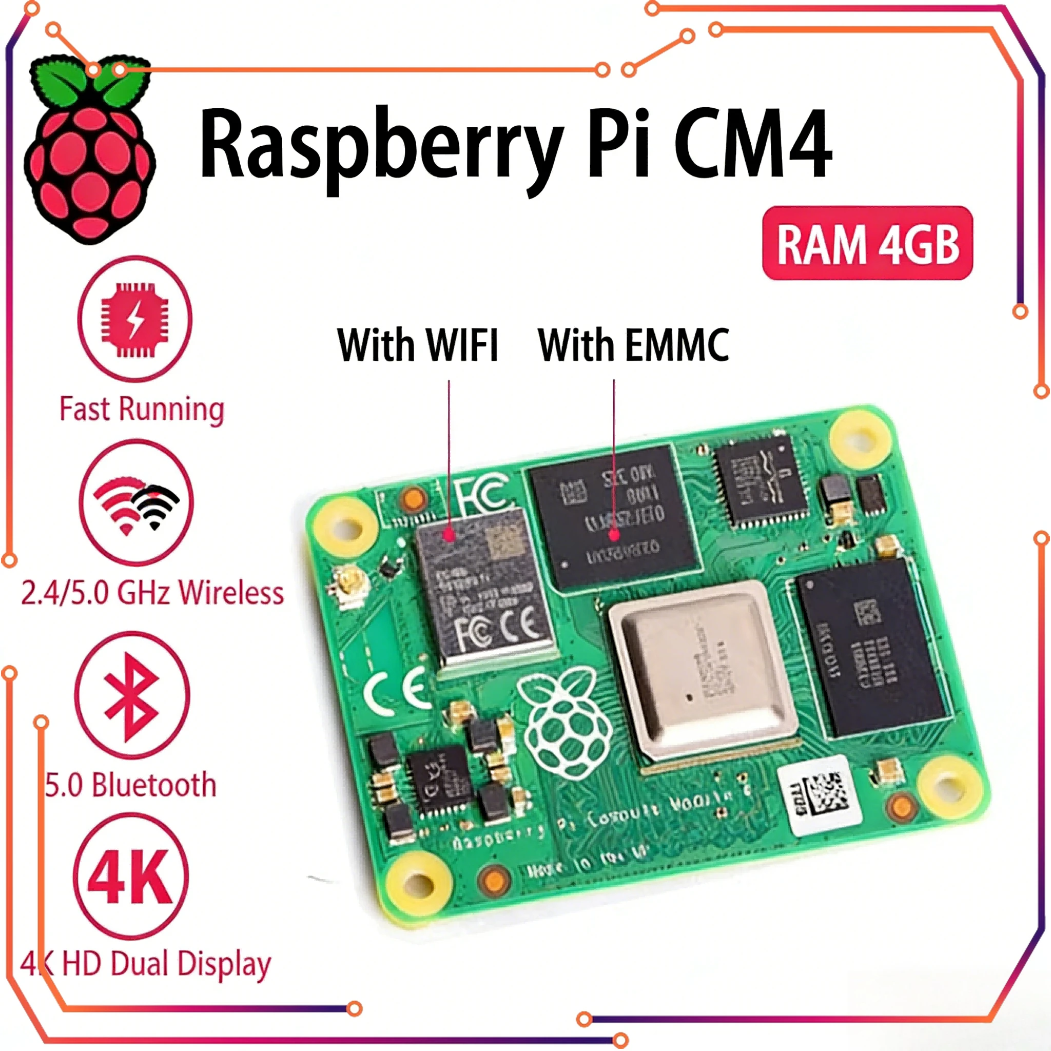 Original Raspberry Pi CM4 RAM4GB Compute module4 CM4104000 CM4104008 CM4104016 CM4104032 CM4004000 CM4102032 CM4002032 CM4102000