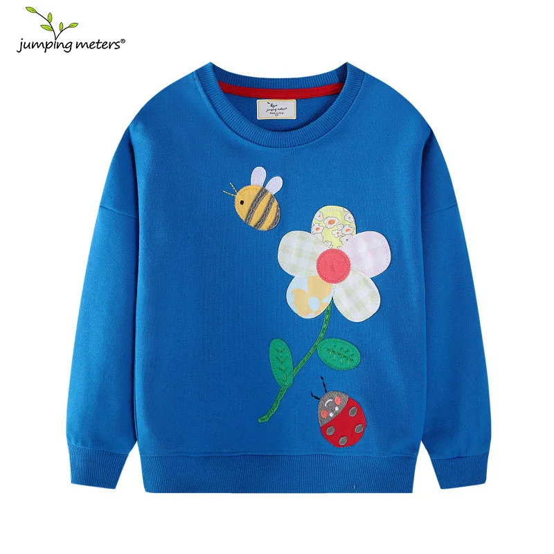 

Jumping Meters 2-7T New Floral Girls Sweatshirts Autumn Spring Cotton Long Sleeve Animals Children's Clothing Toddler Shirts