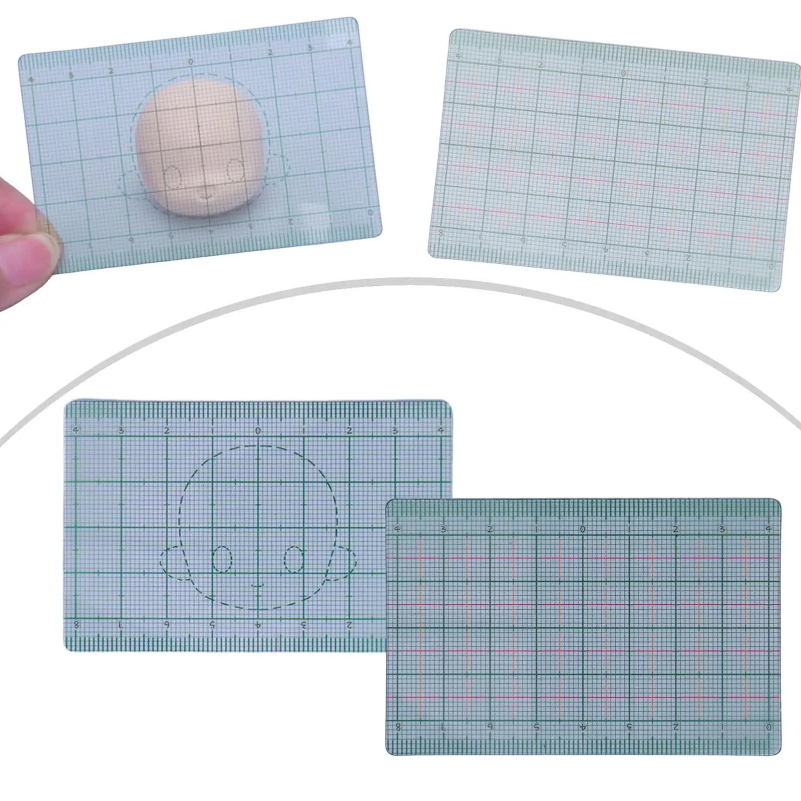 Righello simmetrico testa di bambola trasparente per guida trucco viso dipinto a mano Accessorio creativo per articolato