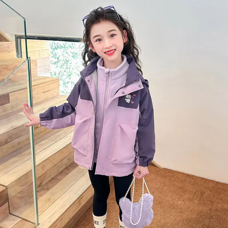 

Sanrio Girls' Autumn Winter Cotton Thick Vest 2025 New Kuromi Children's Kawaii Stylish Winter Outfit Sleeveless Sweet Coat