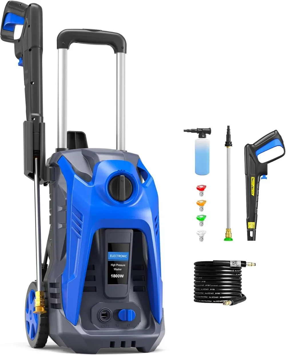 

Electric Pressure Washer with 25 FT Hose, 16.4 FT Power Cord, Ideal Cleaning for Patio 4800 PSI 3.0 GPM Blue