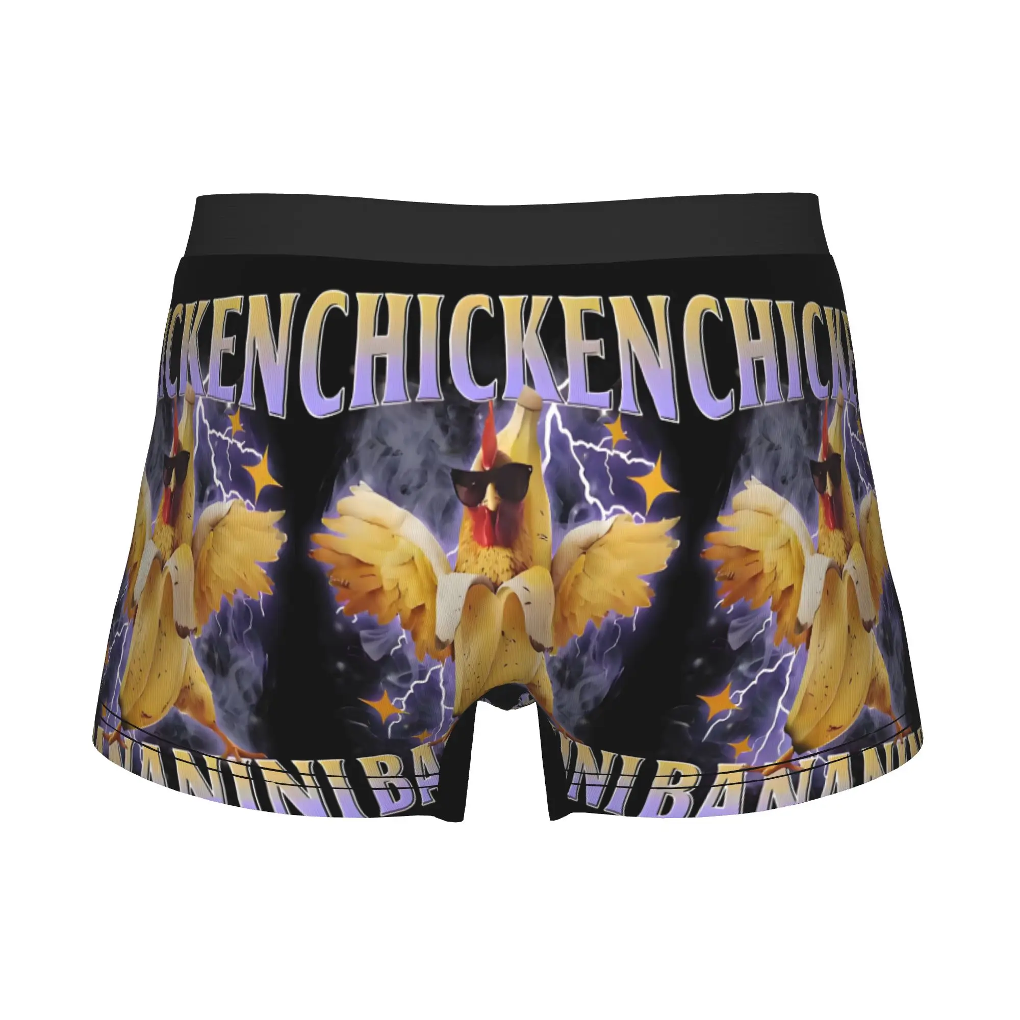 Male Fashion Meme Chicken Bananini Underwear lightning Animation Boxer Briefs Breathable Shorts Panties Underpants