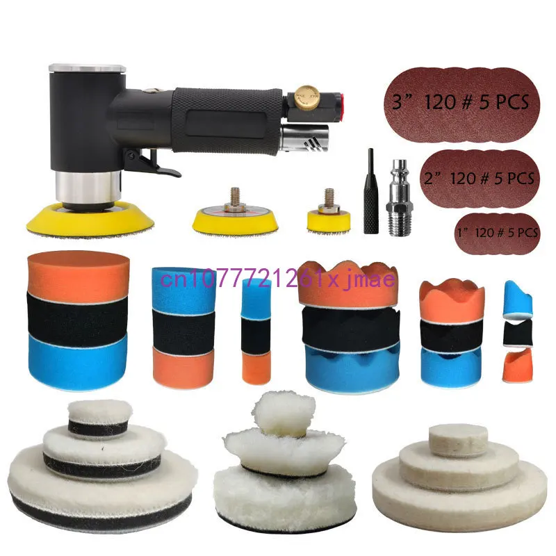 48-Piece Black Eccentric Pneumatic Polishing Sand Paper Machine Car Waxing Pneumatic Polishing Machine Small Grinding Machine