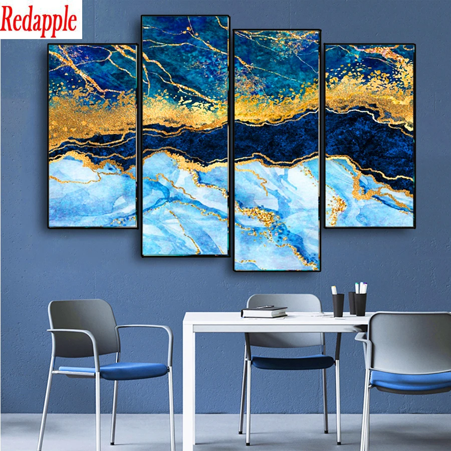 

Abstract Sea Landscape 5D DIY Diamond Painting, Cross Stitch, Full Square, Round Diamond Embroidery Mosaic, Home Murals Decor, 4