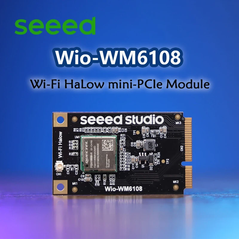 

Seeed Wio-WM6108 Wi-Fi HaLow mini-PCIe Module, FGH100M-H, 902-928 MHz, IEEE 802.11ah