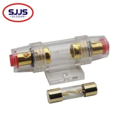 【1Set】Car audio fuse tube 10A 15A 20A 25A 30A 40A 50A 60A 70A 80A 100A High quality AGU gold plated glass fuse tube 10*38MM