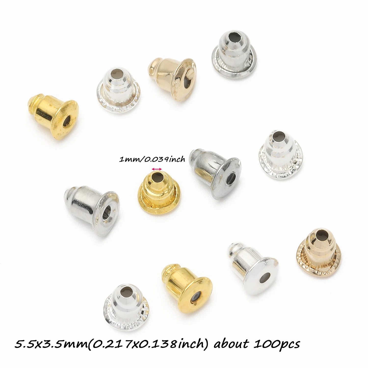 5.5x3.5mm 100pcs Ear Backs Stopper Earnuts Stud Earring Back Supplies For Hademade Jewelry Findings Gifts Making Accessories ﻿