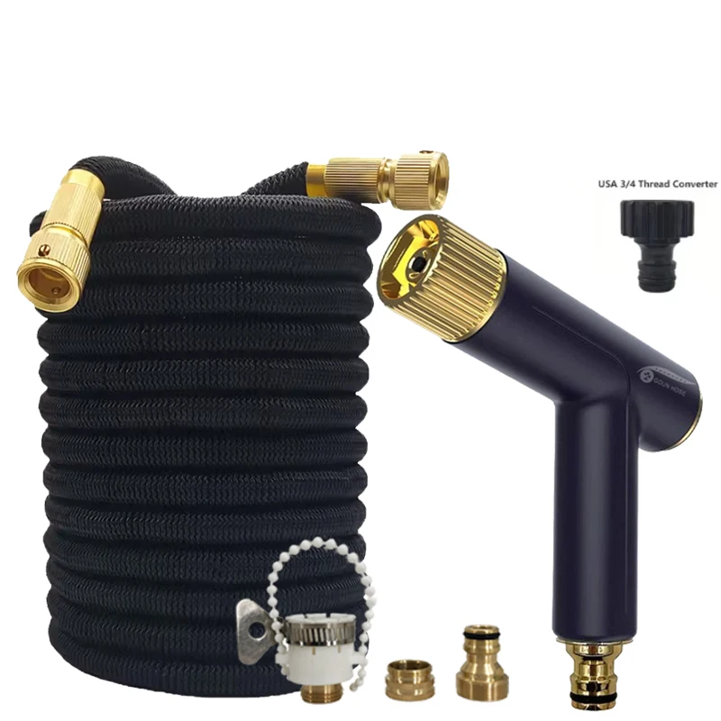 

Расширяемый волшебный шланг, водопроводная труба для мойки автомобилей высокого давления с аксессуарами для распылителей, инструменты для полива на открытом воздухе, садовый шланг