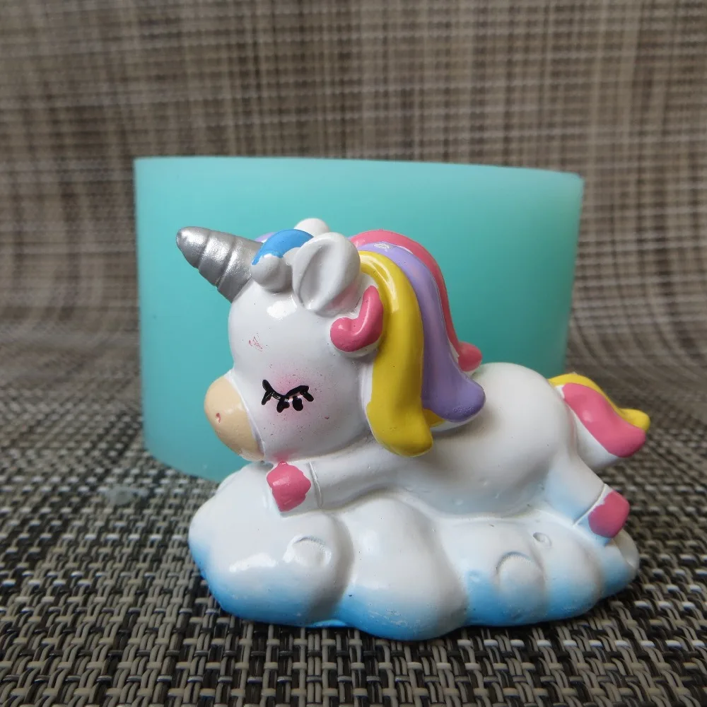 Mol Cute 3d Dreaming Unicorn Mold Silicone Fondant Mould Chocolate Mousse Cake Molds Candle Aroma Stone Resin Clay PRZY