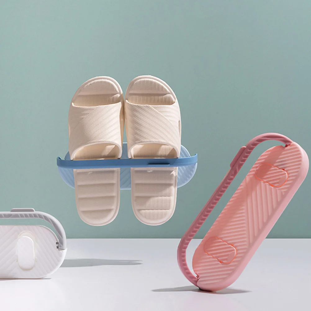 

3Pcs Bathroom Slippers Storage Racks Punch-Free Wall Mounted Shelf Self-Adhesive Slippers Holder Towel Rack Multipurpose Storage