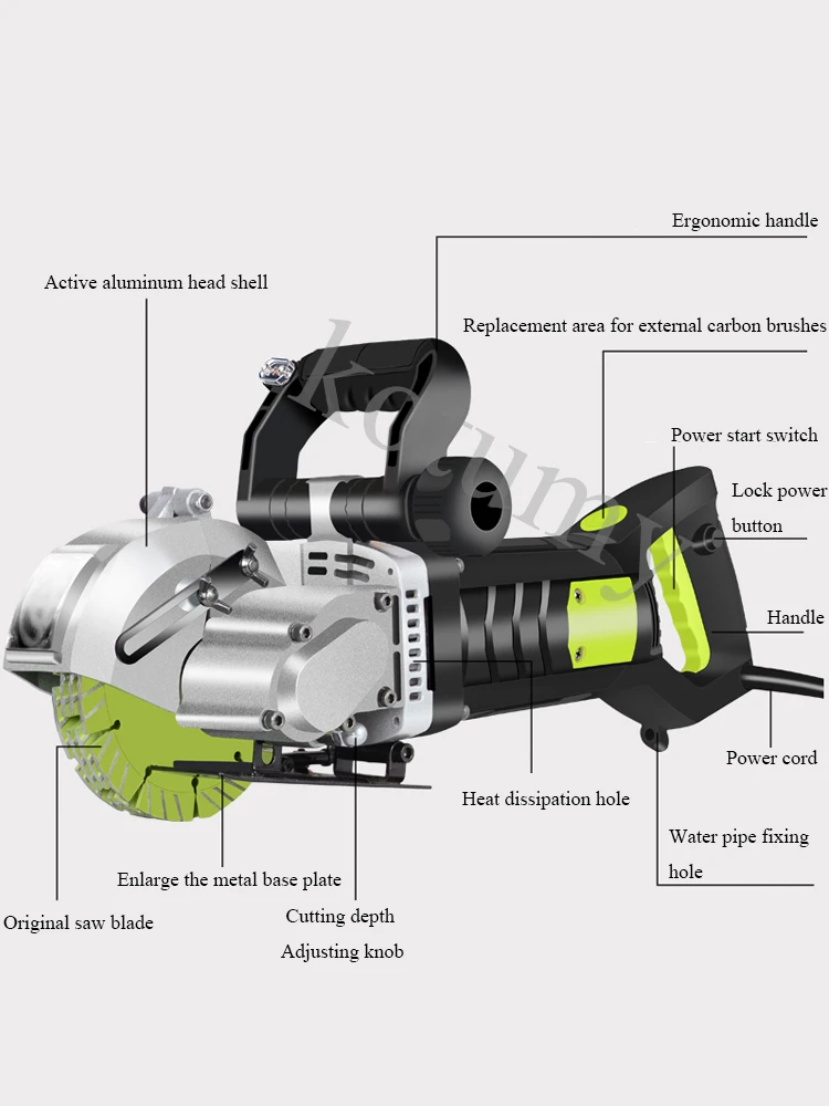 Electric Wall Chaser One-time Forming Dust-free Hydropower Engineering Installation Wall Surface Concrete Cutting Machine