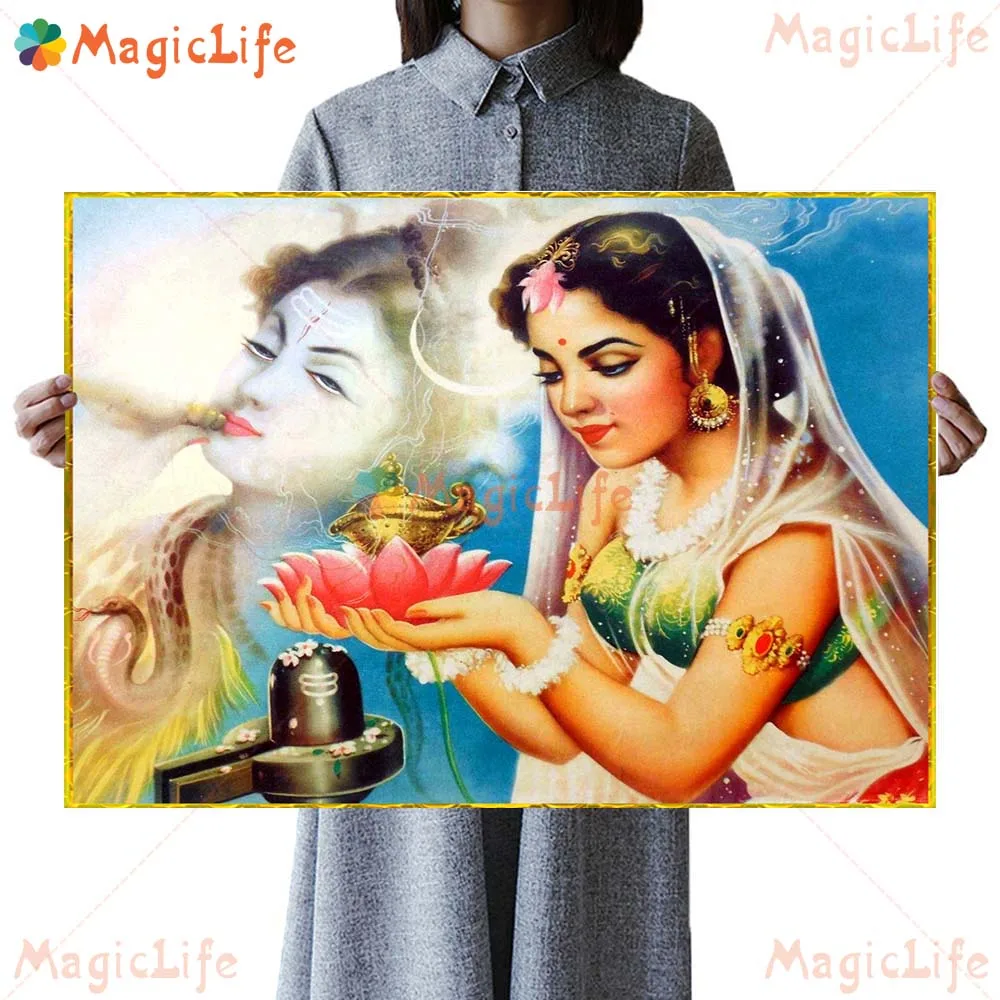 Hinduism Shiva Hanuman Kali Goddess Prints Posters Wall Pictures For Living Room Decor Poster Wall Art Canvas Painting Unframed