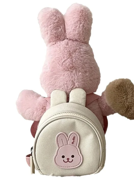 Pet Backpack Small Dog Cat Dog Backpack Chest and Back Traction Rope Backpacks Cute Rabbit and Teddy Bear Bag Dog Accessories