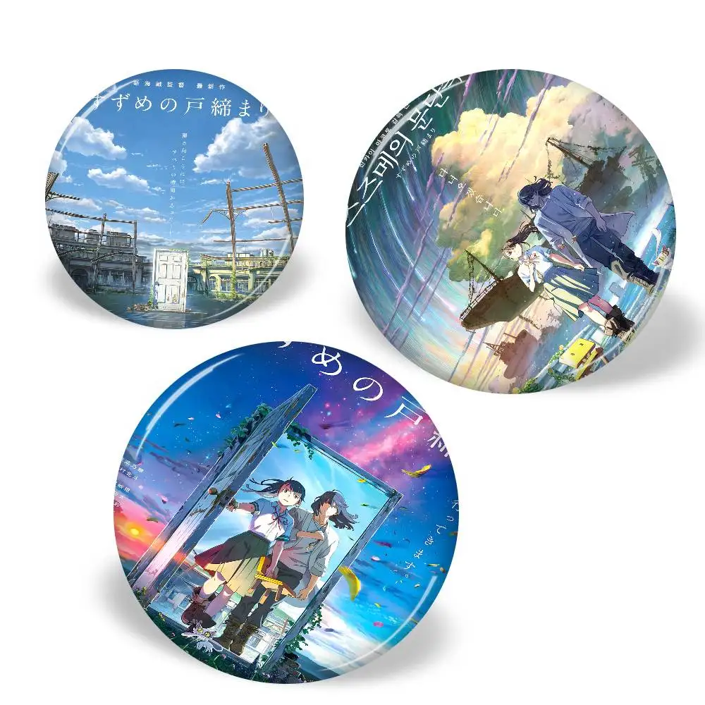 اليابانية الخيال مغامرة أنيمي Suzume الكرتون أنيمي دبابيس لطيف الكرتون شارة سترة الجينز التلبيب دبوس هدية الملحقات #3