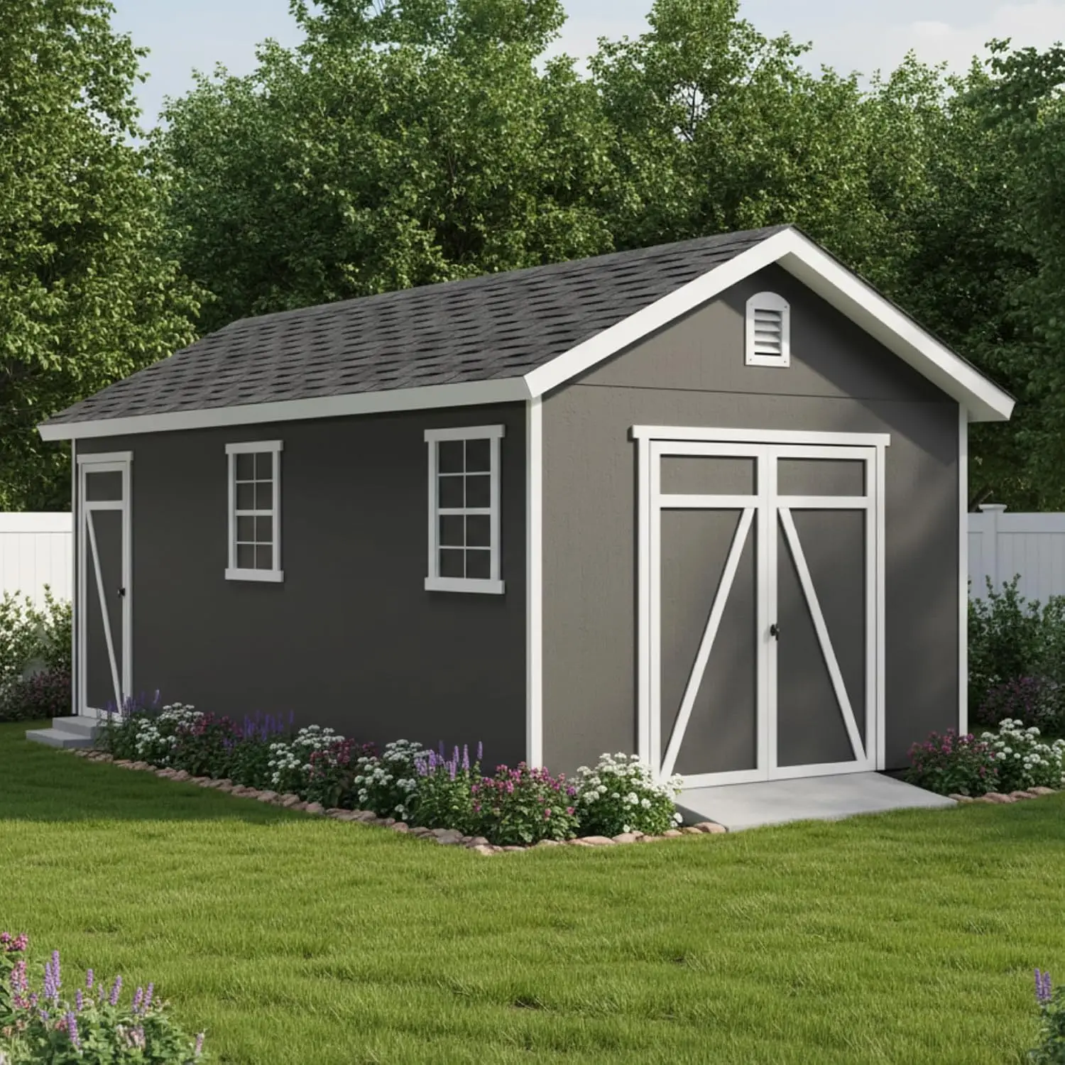 Wooden Storage Shed with Floor Kit 10x20 DIY Outdoor Backyard Garden Tool House, Customized