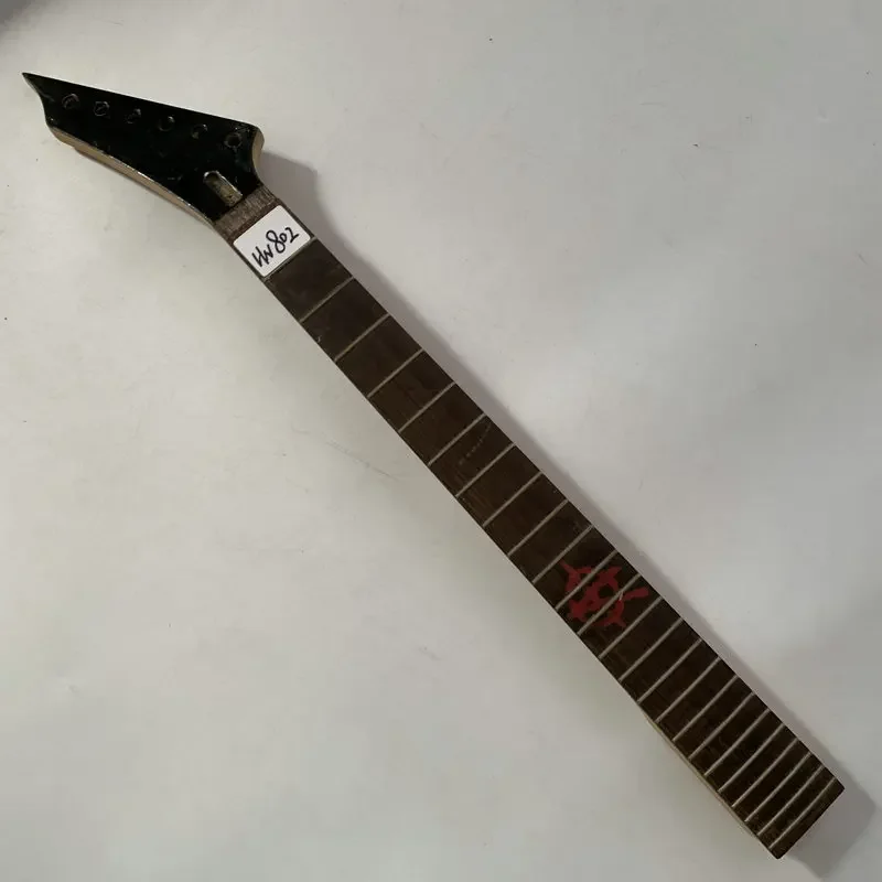 HN802 Reversed Headstock Floyd Rose Electric Guitar Neck Maple+Rosewood 24 Frets with Damages for Replace and DIY Right Hand