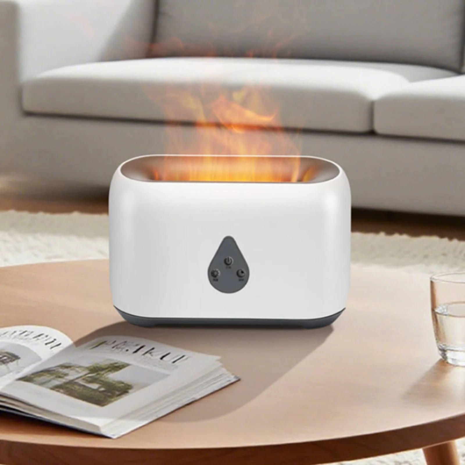 

Flame-Effect Vaporizer Desktop Flame Vaporizer Home Decor 200 Ml Timer Settings