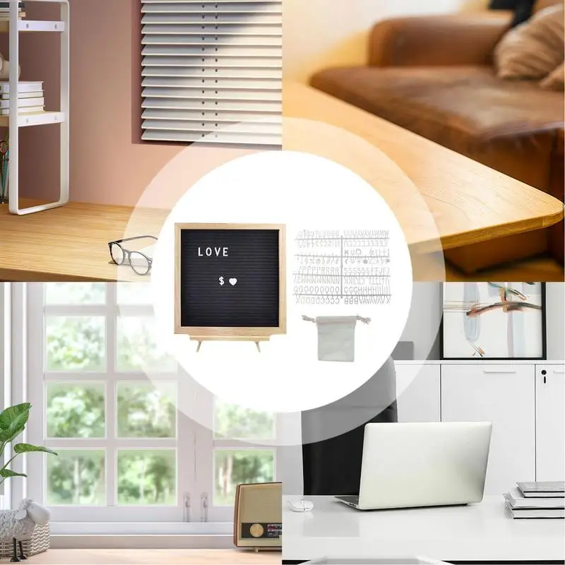 Letter Board ป้ายไม้ Felt โต๊ะ Chalkboard ตกแต่งเปลี่ยน Letter Board สําหรับห้องเรียนโรงเรียนเนอสเซอรี่ร้านอาหาร