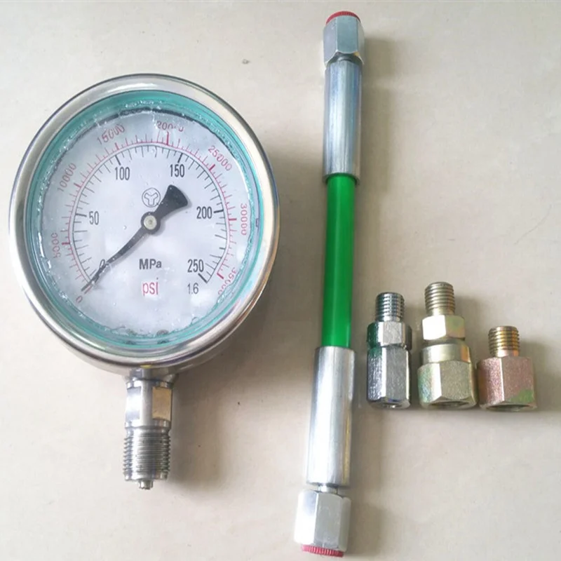 0-250Mpa Common Rail High Pressure Tester for Diesel Oil Circuit Common Rail Plunger, Common Rail Tube Pipe Pressure Test Gauge