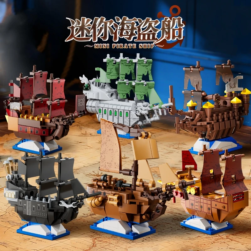 Mini piratenschip bouwstenen, de Black Pearl modelstenen, creatief STEM educatief speelgoedcadeau voor jongens en kinderen