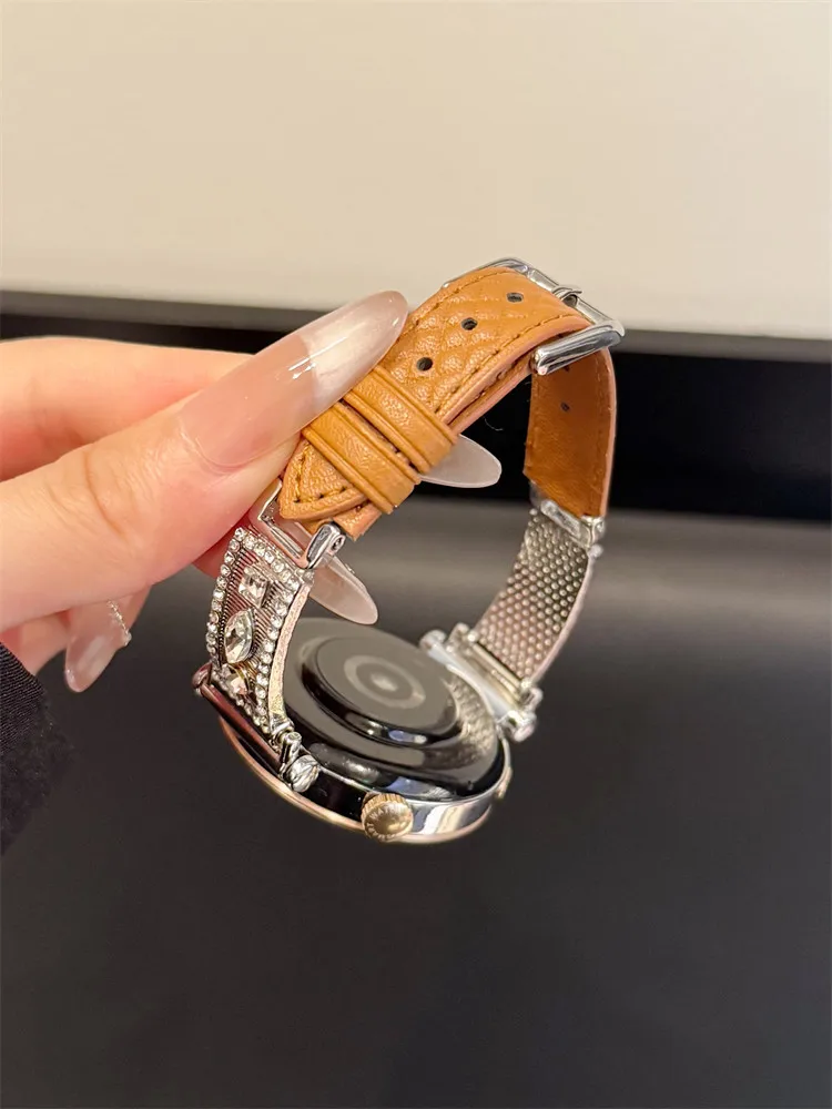 

Diamond studded card with diamond grid pattern suitable for Huawei GT5/GT5 Pro/GT4/GT2/3/4 22mm/20mm/18mm fashionable watch stra