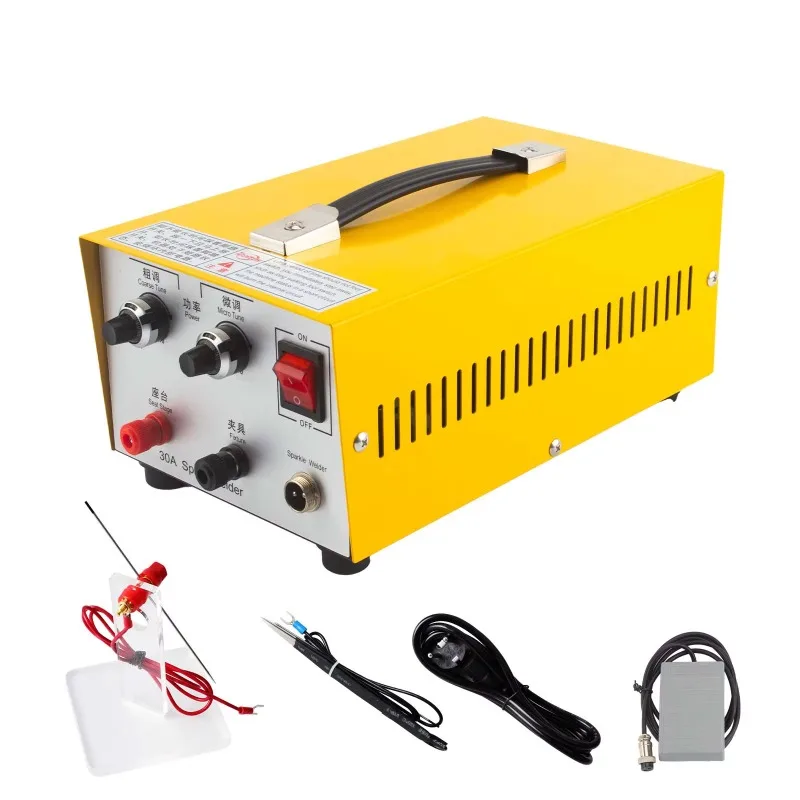 

30A White Red Yellow Spot Welder Machine Jewelry Spot Welding Machine Adjustable Laser Spot Welder for Necklaces Earrings