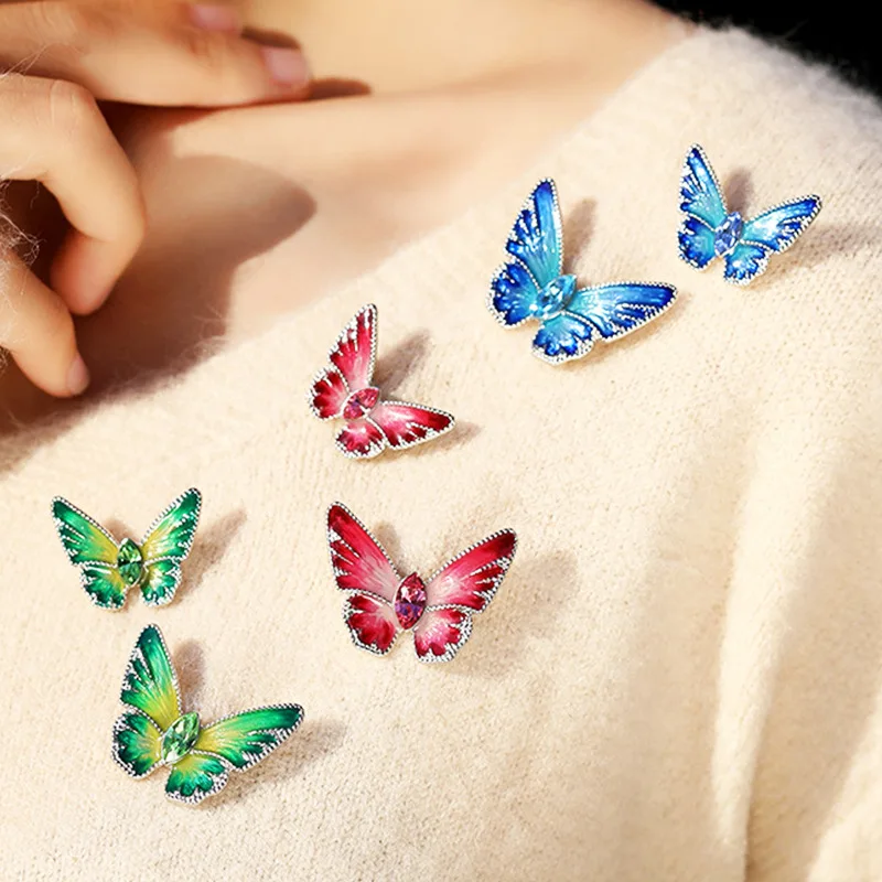 New Arrival Crystal Butterfly Brooch Rhinestone Insect Women's Pins Fashion Suit Accessory Brooch Pin Party Wedding Jewelry Gift