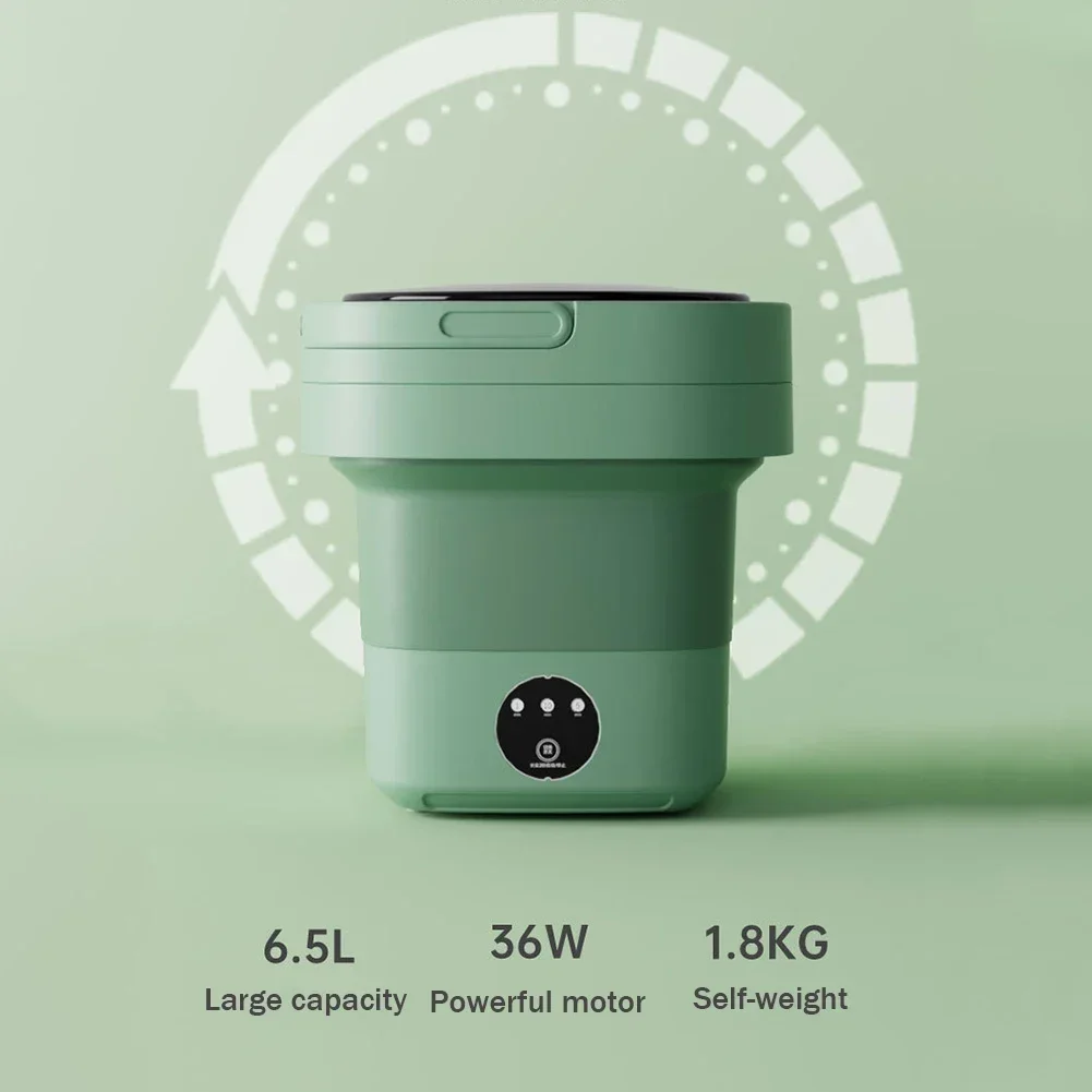 6.5L Small Folding Washing Machine Student Dormitory Underwear Folding Laundry Mini Sock Washing Machine Portable Washing Bucket
