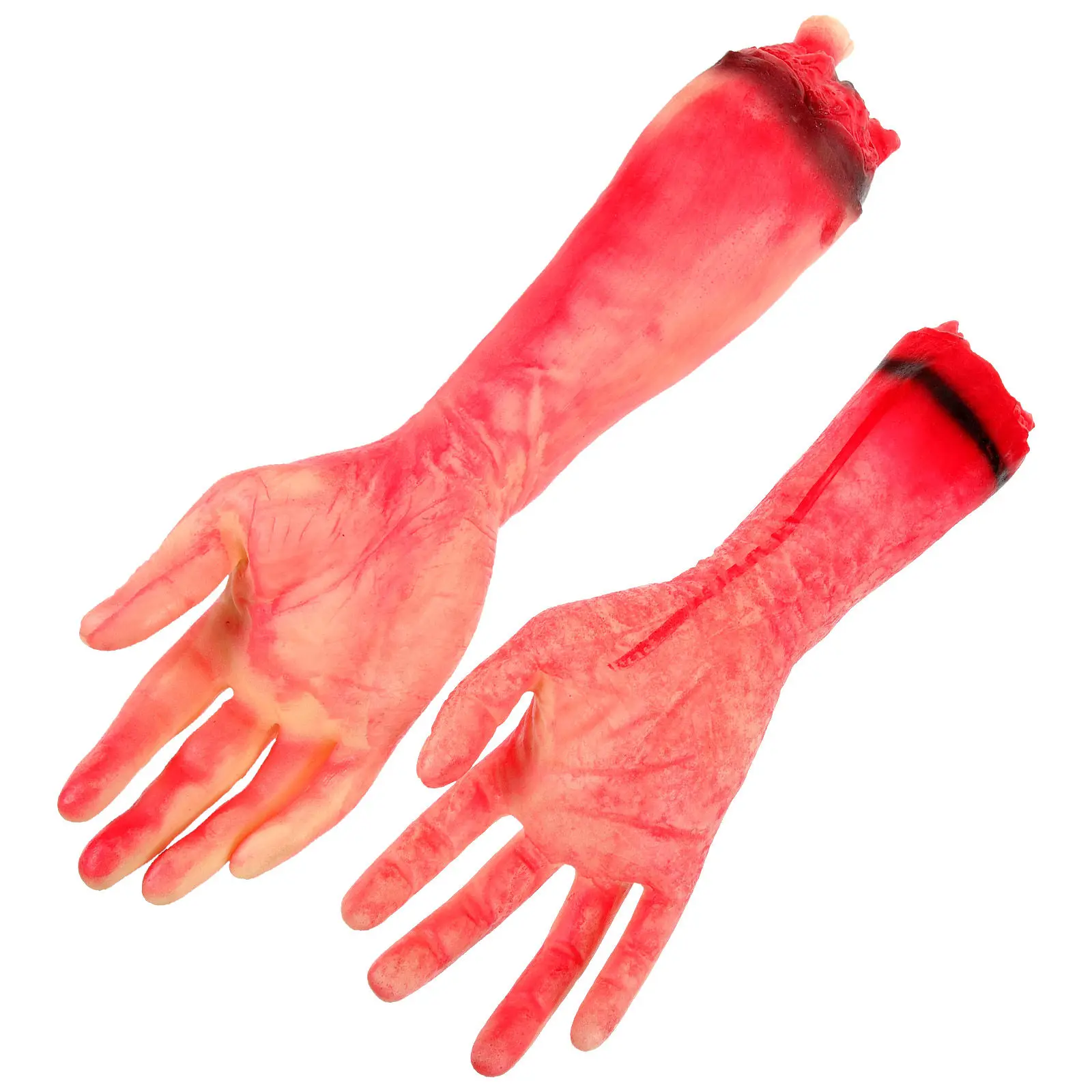 2Pcs Halloween Broken Hand Fake Body Part Arm Decoration Prop Scary Reusable Party Haunted House Halloween Broken Hand