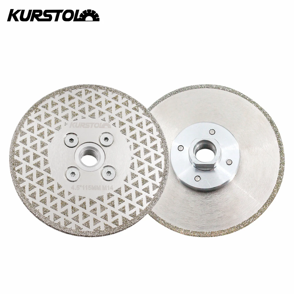 KURSTOL 1pc 105/115/125mm Electroplated Diamond Cutting Grinding Disc Diamond Saw Blades Granite Marble Dry Cutting Wheel