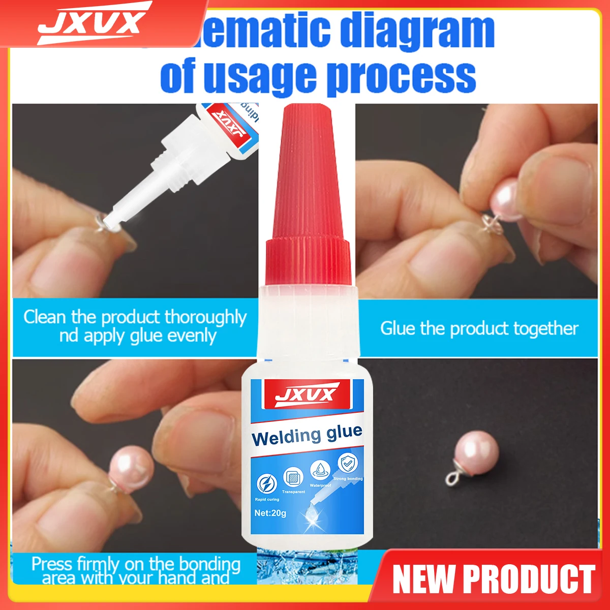 20 g Solo per creatori di gioielli Colla liquida super forte e oleosa Colla originale pura Asciugatura rapida e impermeabile per braccialetto con strass e perle Colla liquida trasparente per creazioni fai da te.