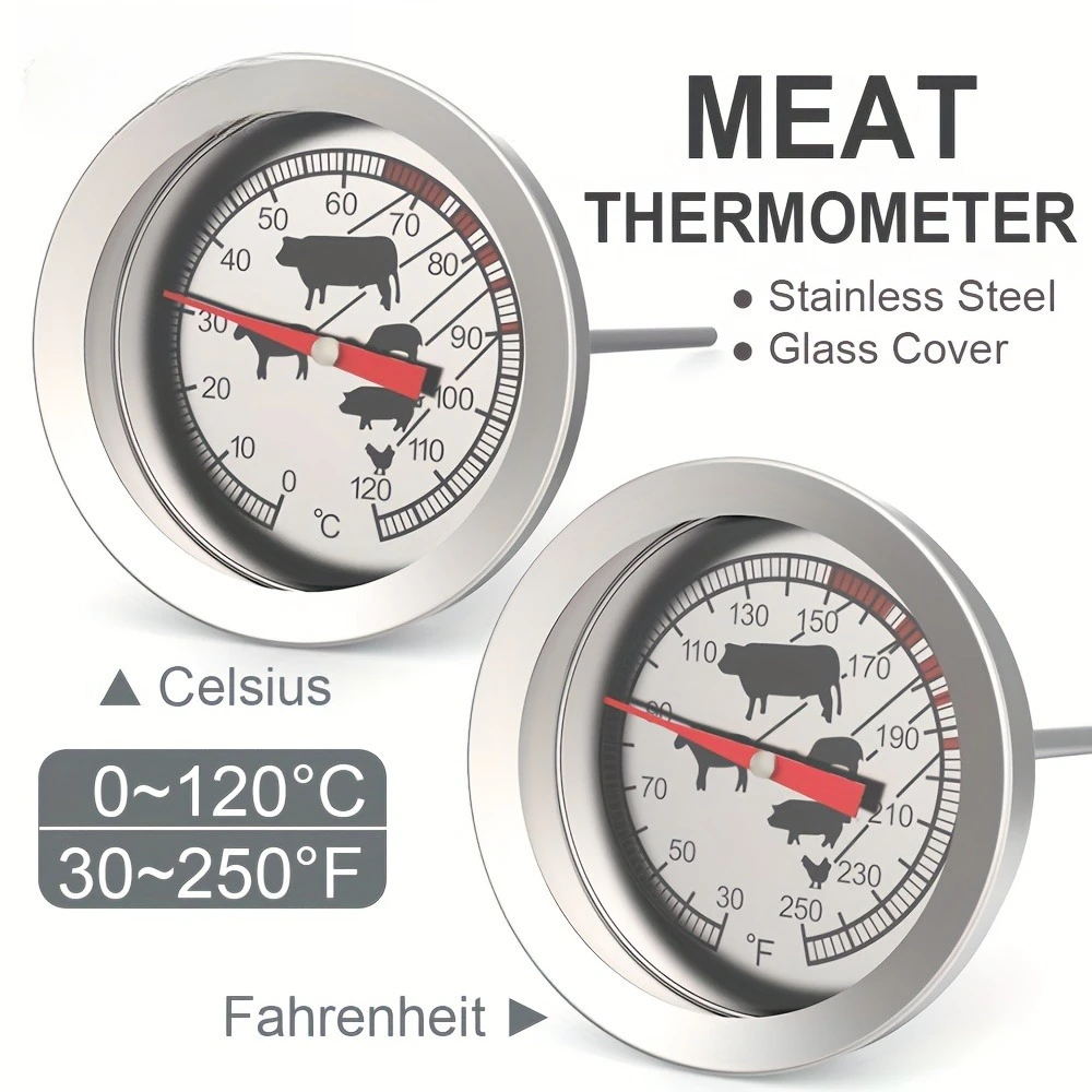 1 Stainless Steel Probe and Glass Cover for Meat Thermometers, Barbecue Tools, and Food Thermometers for Various Ingredients
