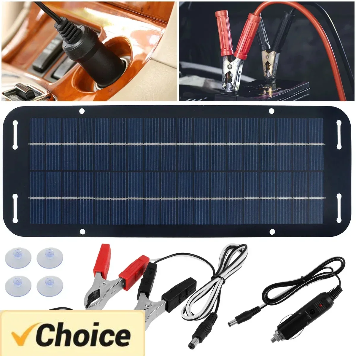 12V Solar Panel Kit IP65 Waterproof Solar Trickle Charger Portable Solar Powered Charger Kit High Efficiency Car Battery Charger