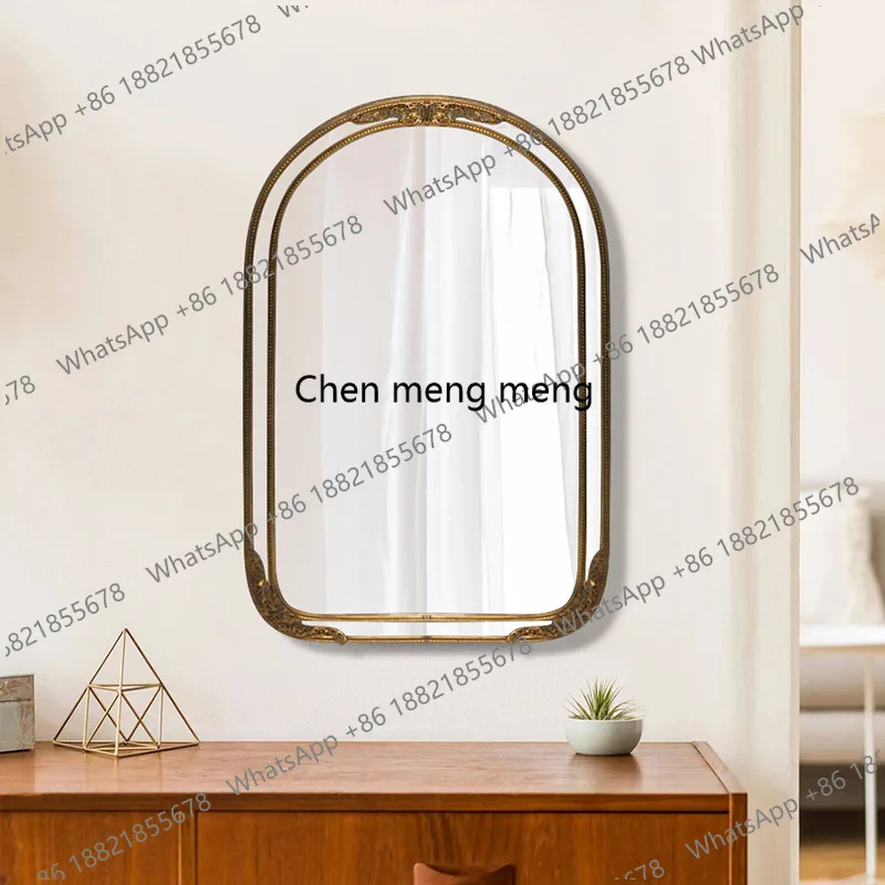 

American light luxury, home entrance decorative mirror, bedroom washstand, wall-mounted makeup mirror