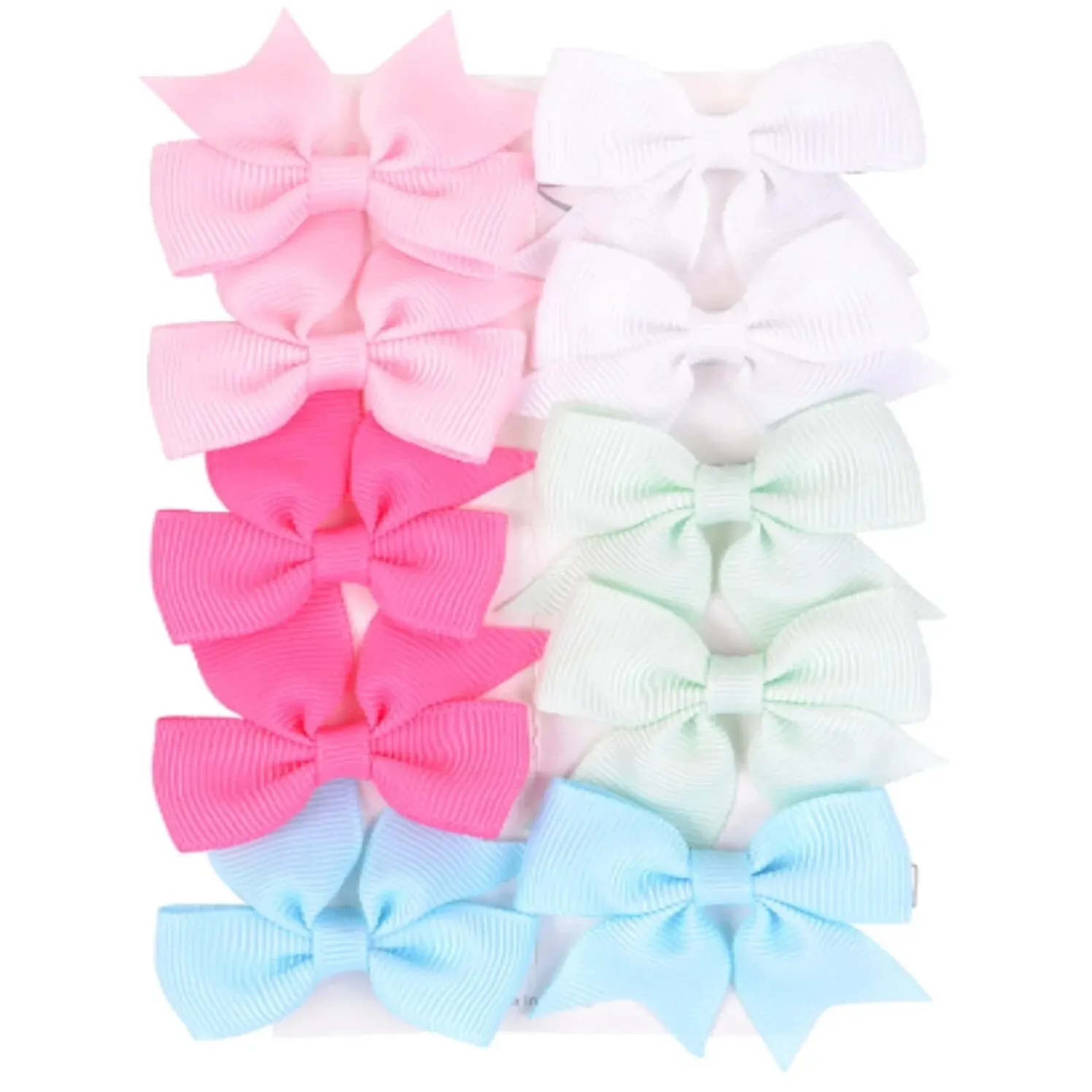 10 Pcs Hair Bows for Girls 2 Inch Grosgrain Ribbon Hair Bows Metal Hair Clips Barrettes Hair Accessories for Baby Girls