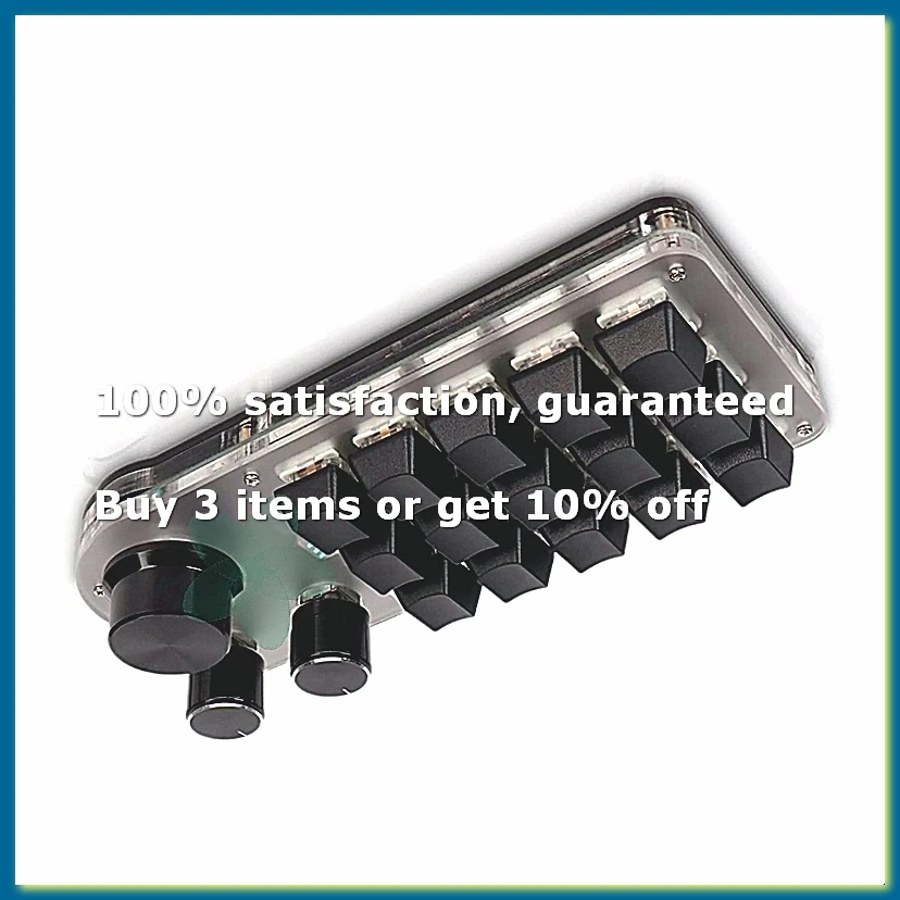 ●15 Keys 3 Knobs Macro Programmable Keyboard, 3 Connection Modes One Handed Macro Mechanical Keyboard