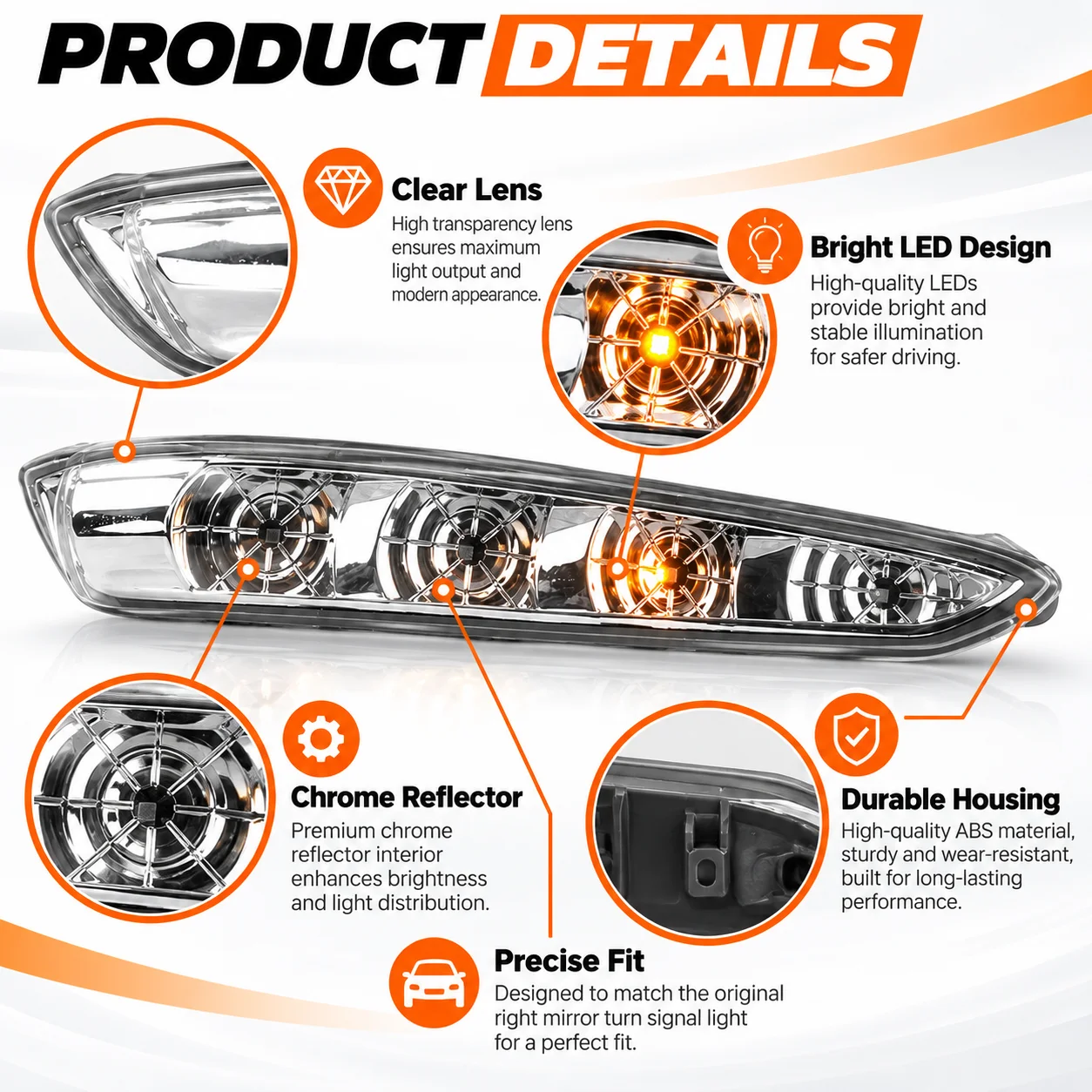 For Import Hyundai i45 Sonata 2011-2014 Left Right Side Turn Signal Light Pair Car Replacement Indicator Lamp Assembly