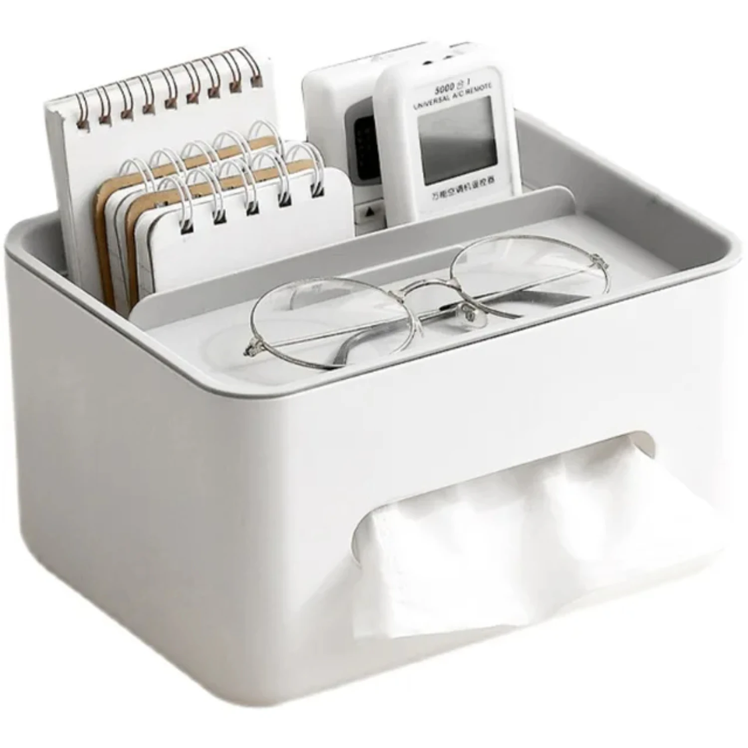 

Tissue Box Napkin Holder Remote Control Desk Organizer Office Multifunctional Sundries Ontainer