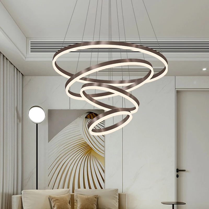 モダンな階段シャンデリアペンダントライト屋内照明天井ランプ吊り下げライトledシャンデリアリビングルーム用屋内照明