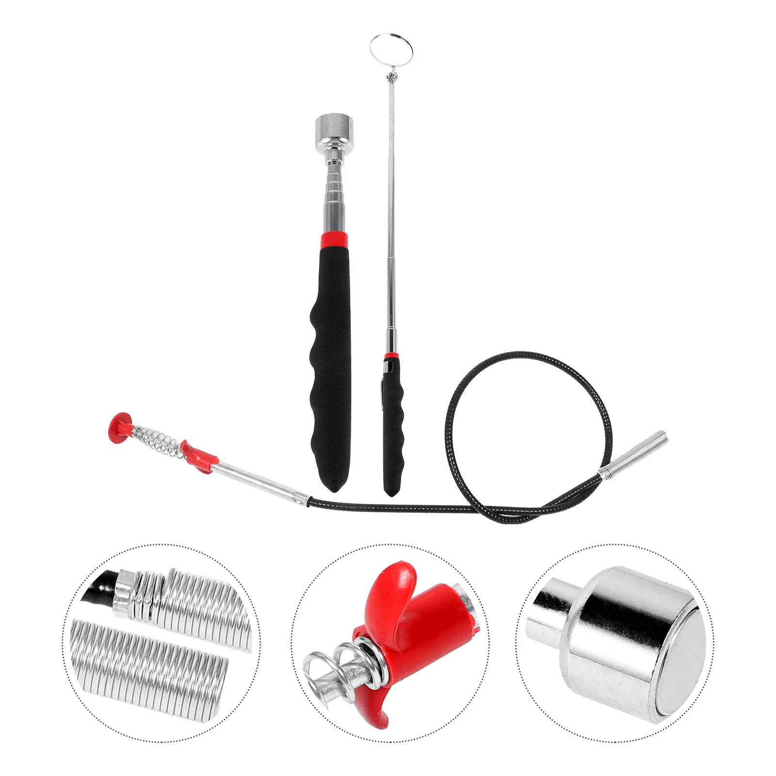 

1 set Inspection Mirror Set Telescoping Auto Adjustable Length Mechanic Tools Magnetic Pickup Car Repair Accessories