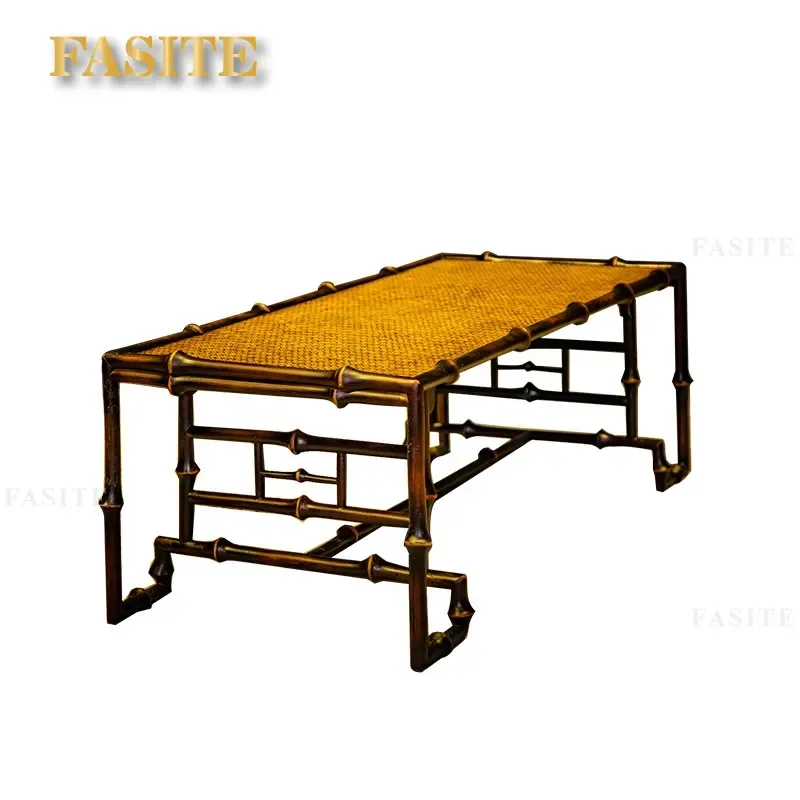 For Classical Handmade Lacquer Bamboo Antique Table Smooth Desktop Mat Ancient Rhyme Lines Home Office Decor
