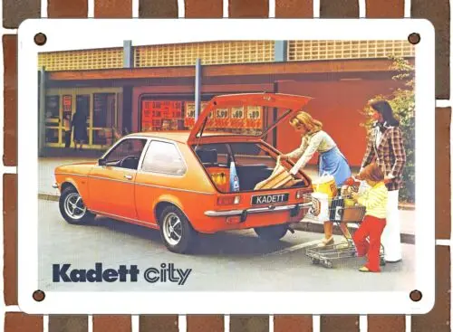 Enseigne en métal Opel Kadett City, 10x14 ans, 1977