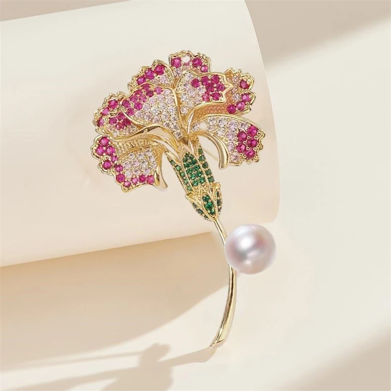 Exquisite Carnation Brooches for Women Unisex Fashion Flower Pins Banquet Party Backpack Gifts Jewelry Accessories 2026