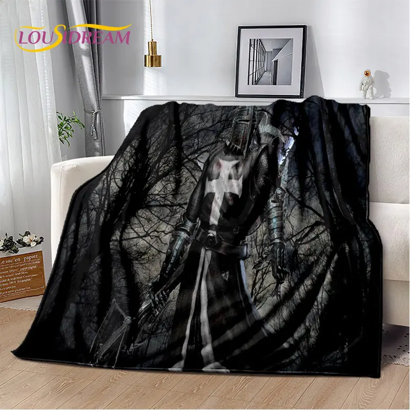 Ung Dung Hiệp Sĩ Dòng Đền Thập Tự Quân Game Mềm Mại Sang Trọng Chăn, Dép Nỉ Chăn Ném Chăn Cho Phòng Ngủ Phòng Khách Sofa Giường Dã Ngoại