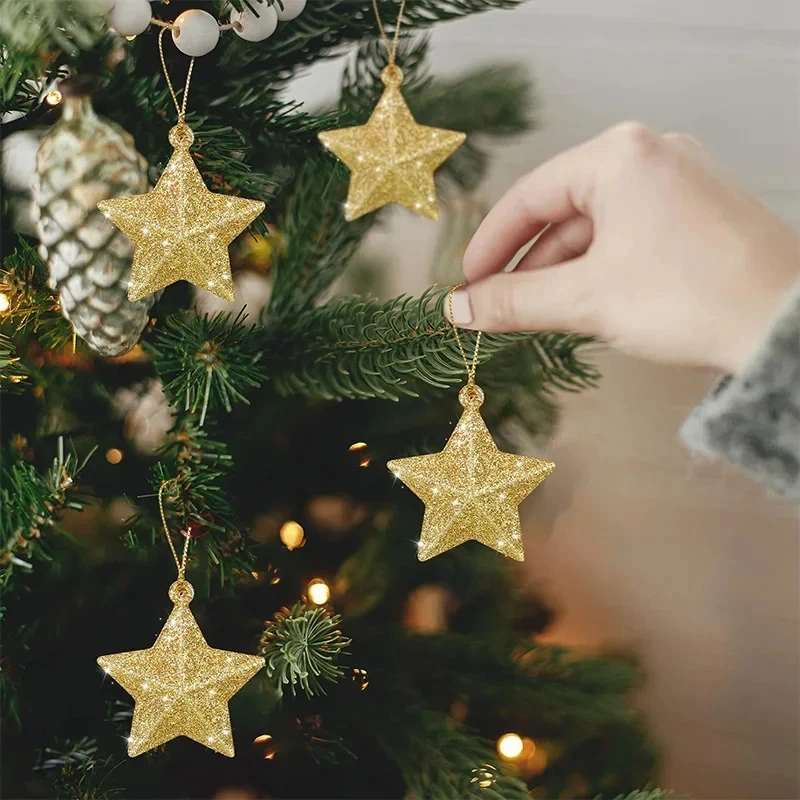 Gold Glitter Star Ornaments Ch - Home Decor Trends 2025 评论和价格