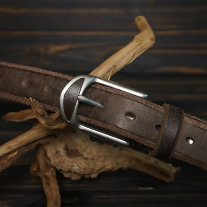 

Мужские утолщенные ремни из натуральной воловьей кожи 3,3 см, мужской ремень из натуральной кожи в стиле ретро, индивидуальный дизайн, ремень с пряжкой из нержавеющей стали
