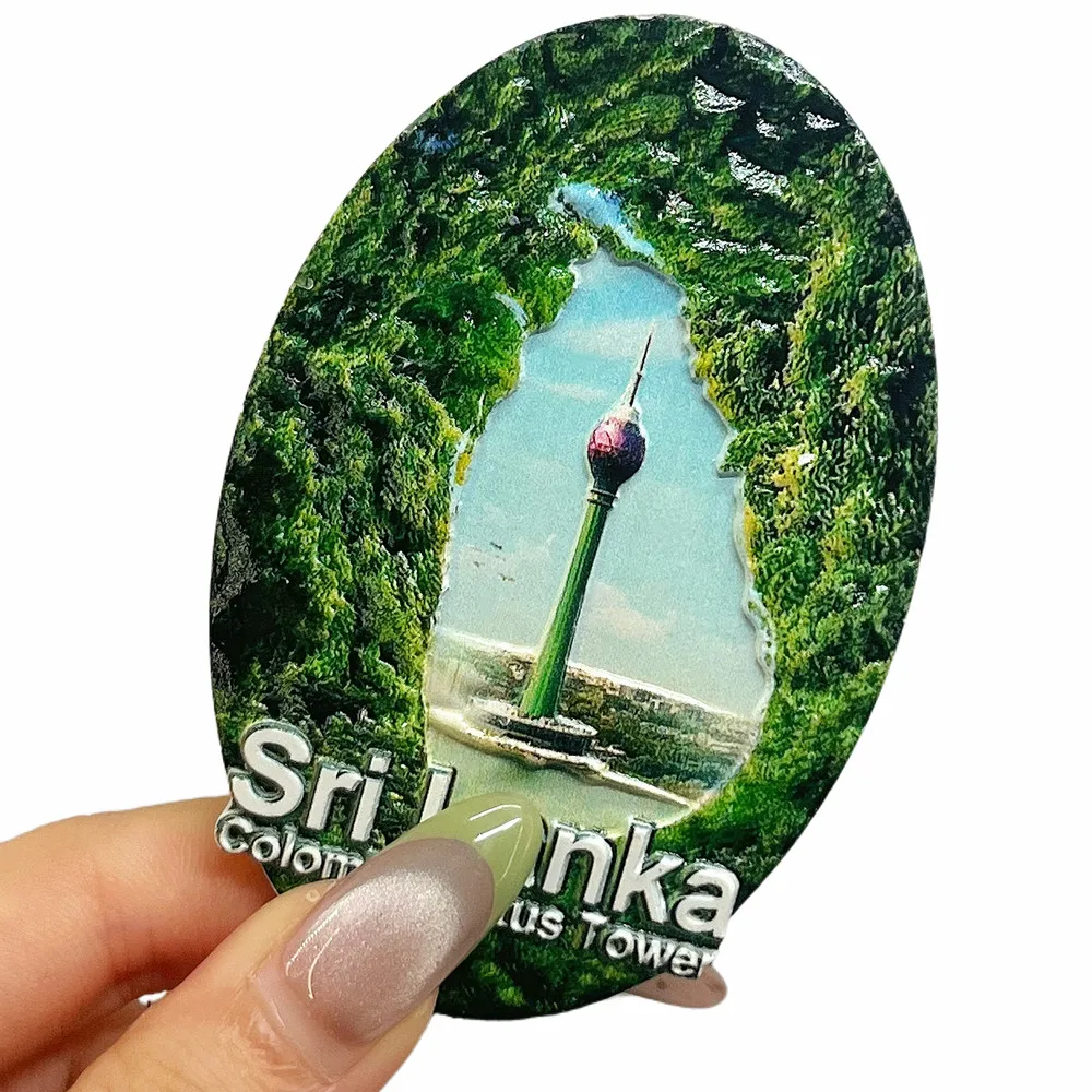 Sri Lanka Sun Face, Surfboard & Elephant 3D Fridge Magnet Bundle, Resin Wildlife & Beach Souvenir
